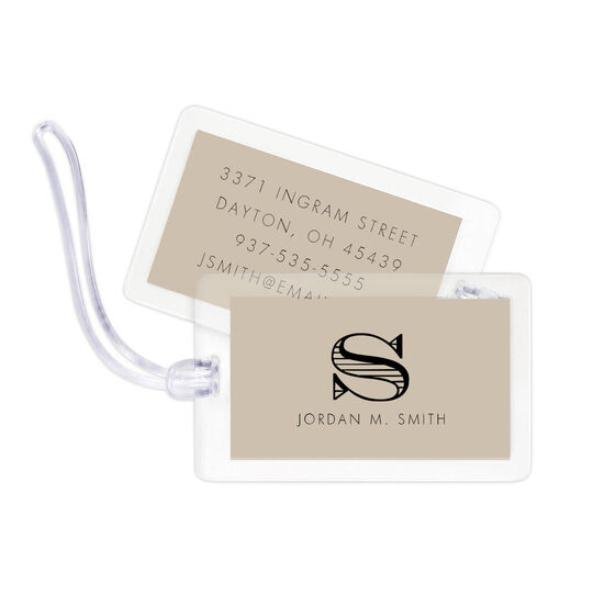 Striped Initial Luggage Tags